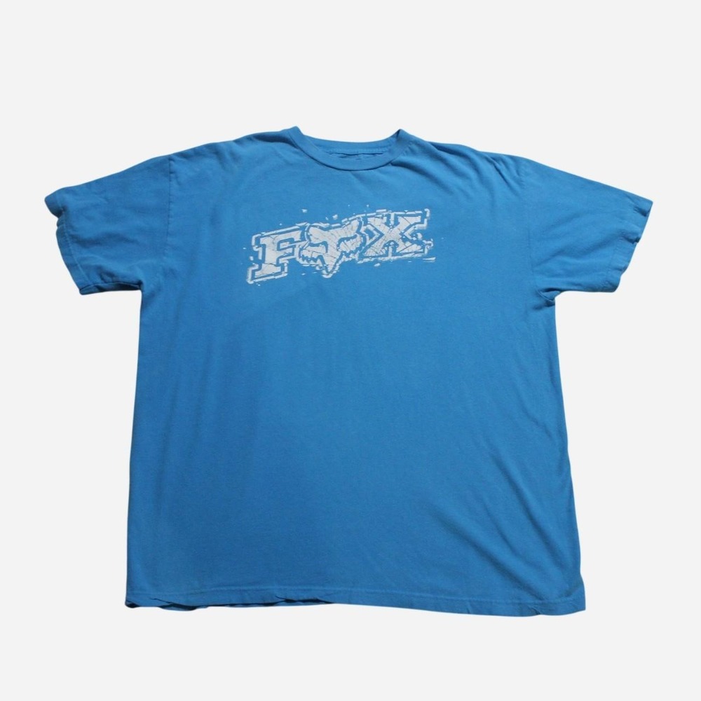 Mens Y2K Skater Biker Streetwear BMX Fox Baby Blue T-shirt